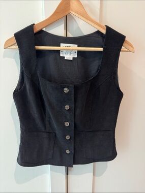Meadows Godda top Black corduroy  Button Vest